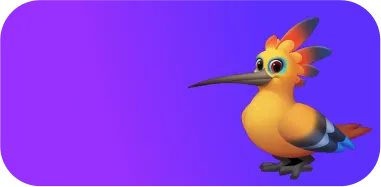 Анимация желтой птицы с большим клювом
