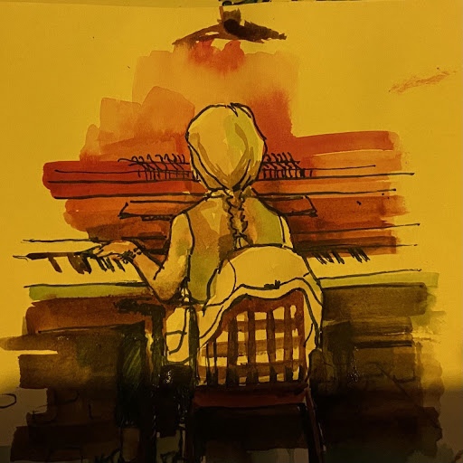 Пять историй о релокациях: как художницы переехали в новые страны и смогли там обустроиться 29 Зарисовка пианистки