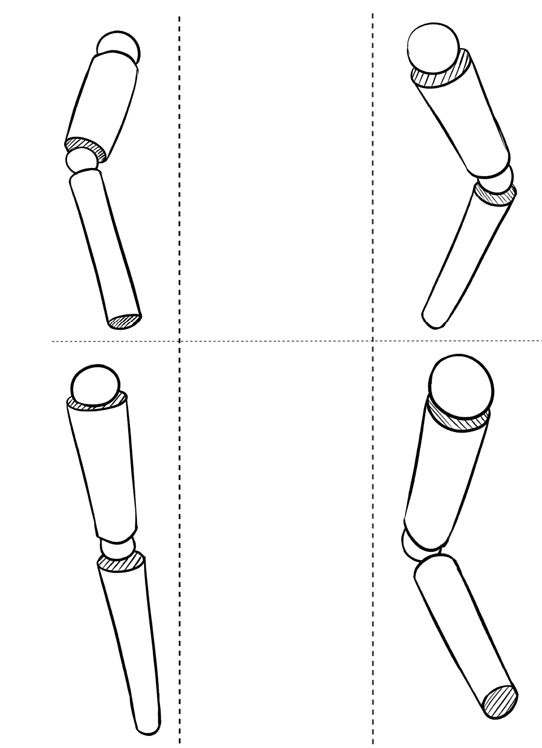 Объединение простых форм для разметки ноги