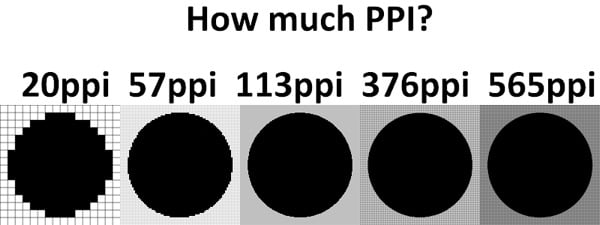 Разная плотность пикселей планшета для рисования