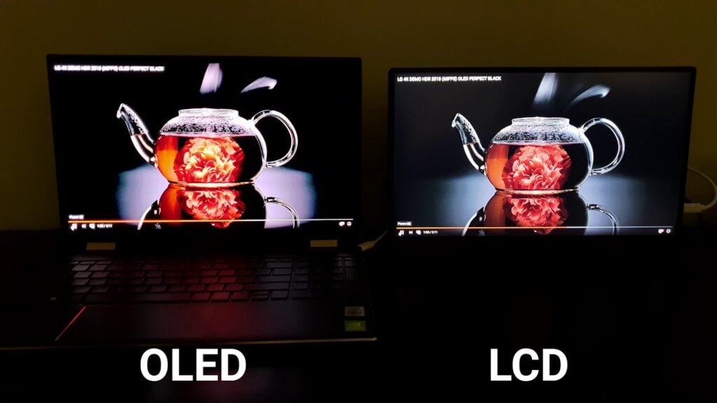 Сравнение изображения на экранах OLED и LCD