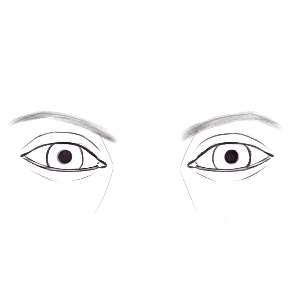 Детализация глаза и бровей
