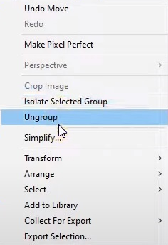 Функция «Разгруппировать» (Ungroup) в Adobe Illustrator