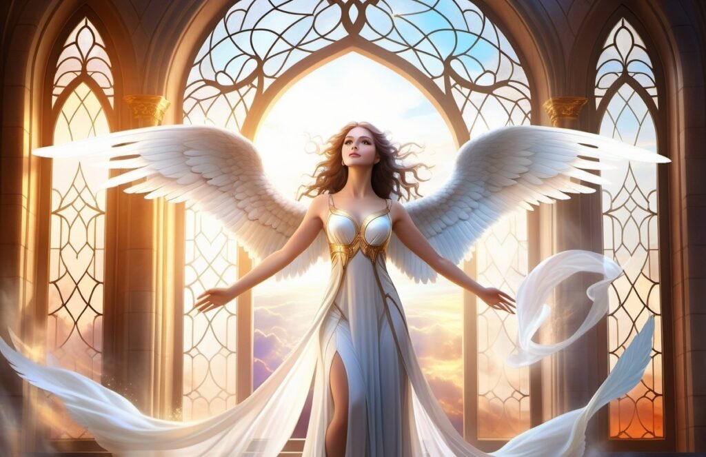 Девушка-ангел в соборе