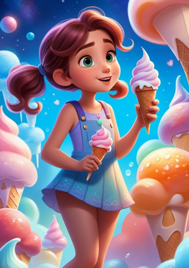 Девушка с мороженным в стиле Pixar