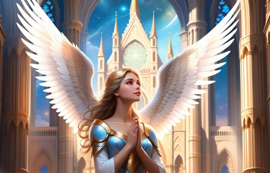Молящаяся девушка-ангел
